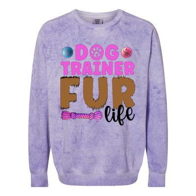 Dog Trainer Fur Life Dog Training Gift Colorblast Crewneck Sweatshirt