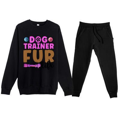 Dog Trainer Fur Life Dog Training Gift Premium Crewneck Sweatsuit Set