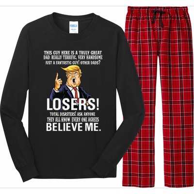 Donald Trump Fathers Day Great Dad Funny Trump 2024 Lovers Long Sleeve Pajama Set