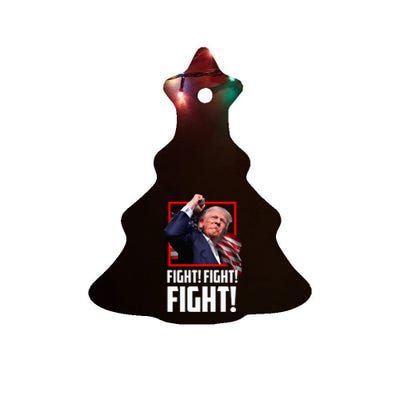 Donald Trump Fight Fighting Fighters Supporters Americans Ceramic Tree Ornament