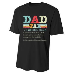 Dad Tax Funny Dad Tax Definition Fathers Day Performance Sprint T-Shirt