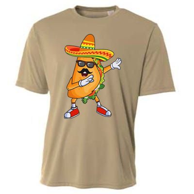 Dabbing Taco Funny Cinco De Mayo Mexican Party Cooling Performance Crew T-Shirt