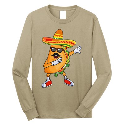 Dabbing Taco Funny Cinco De Mayo Mexican Party Long Sleeve Shirt