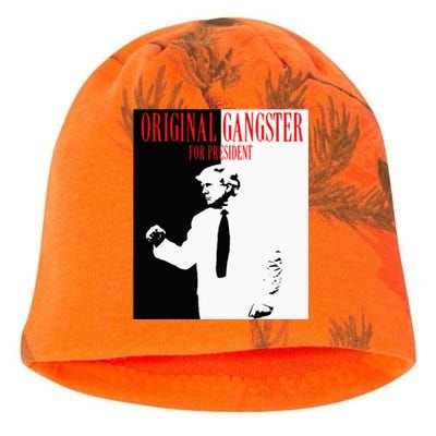 Donald Trump For President 2024 Original Gangster Kati - Camo Knit Beanie