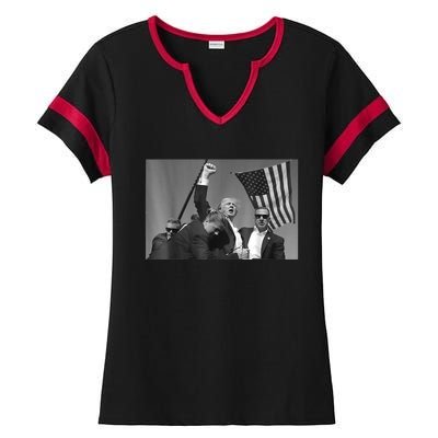 Donald Trump Fist Pump Gift Ladies Halftime Notch Neck Tee