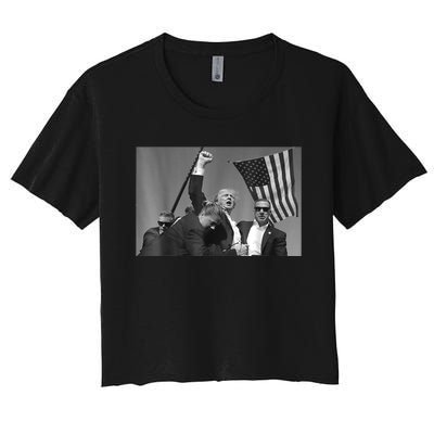 Donald Trump Fist Pump Gift Women's Crop Top Tee