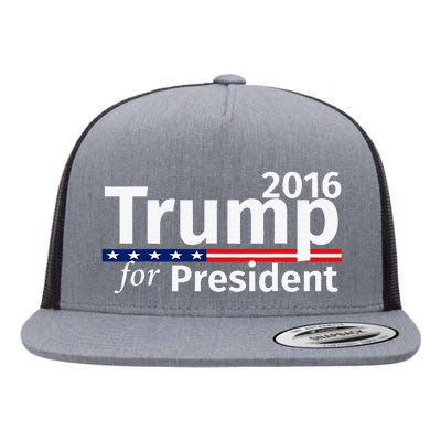 Donald Trump For President 2016 Republican Flat Bill Trucker Hat