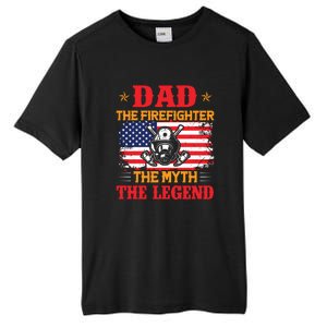 Dad The Firefighter The Myth The Legend Fathers Day Gifts Tall Fusion ChromaSoft Performance T-Shirt