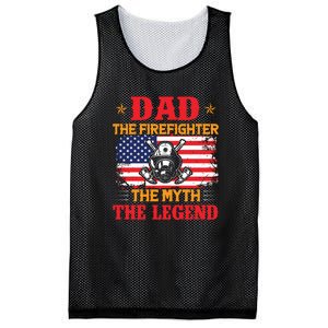 Dad The Firefighter The Myth The Legend Fathers Day Gifts Mesh Reversible Basketball Jersey Tank