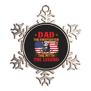 Dad The Firefighter The Myth The Legend Fathers Day Gifts Metallic Star Ornament