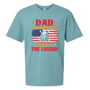 Dad The Firefighter The Myth The Legend Fathers Day Gifts Sueded Cloud Jersey T-Shirt