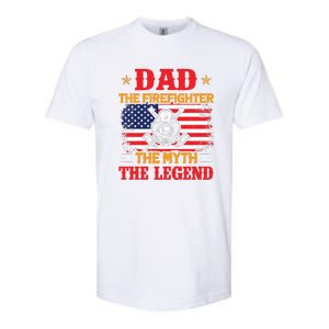 Dad The Firefighter The Myth The Legend Fathers Day Gifts Softstyle CVC T-Shirt