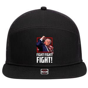 Donald Trump Fight Fighting Fighters Supporters Americans 7 Panel Mesh Trucker Snapback Hat