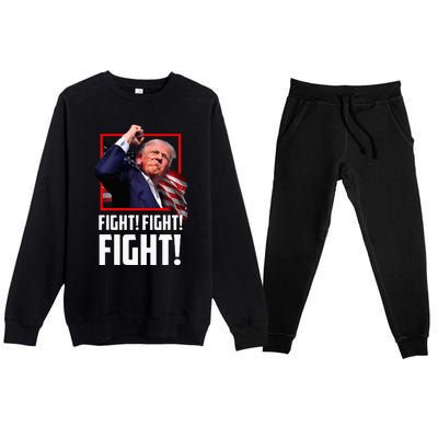 Donald Trump Fight Fighting Fighters Supporters Americans Premium Crewneck Sweatsuit Set