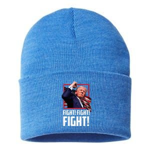 Donald Trump Fight Fighting Fighters Supporters Americans Sustainable Knit Beanie