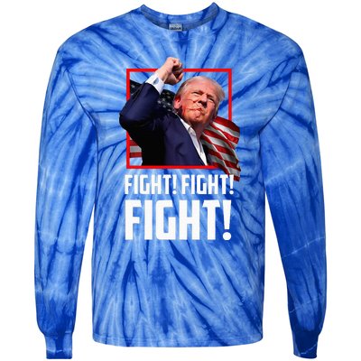 Donald Trump Fight Fighting Fighters Supporters Americans Tie-Dye Long Sleeve Shirt