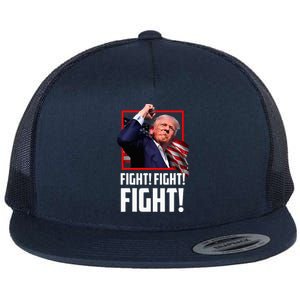 Donald Trump Fight Fighting Fighters Supporters Americans Flat Bill Trucker Hat