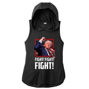 Donald Trump Fight Fighting Fighters Supporters Americans Ladies PosiCharge Tri-Blend Wicking Draft Hoodie Tank