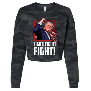 Donald Trump Fight Fighting Fighters Supporters Americans Cropped Pullover Crew