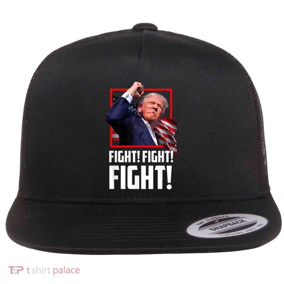 Donald Trump Fight Fighting Fighters Supporters Americans Flat Bill Trucker Hat