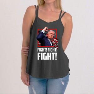 Donald Trump Fight Fighting Fighters Supporters Americans Women's Strappy Tank