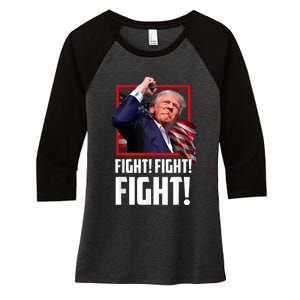 Donald Trump Fight Fighting Fighters Supporters Americans Women's Tri-Blend 3/4-Sleeve Raglan Shirt