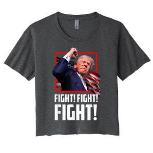 Donald Trump Fight Fighting Fighters Supporters Americans Women's Crop Top Tee