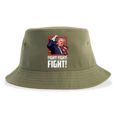 Donald Trump Fight Fighting Fighters Supporters Americans Sustainable Bucket Hat