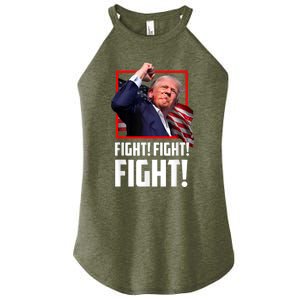 Donald Trump Fight Fighting Fighters Supporters Americans Women's Perfect Tri Rocker Tank