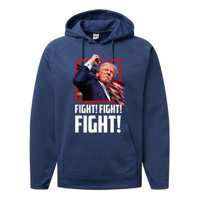 Donald Trump Fight Fighting Fighters Supporters Americans Performance Fleece Hoodie