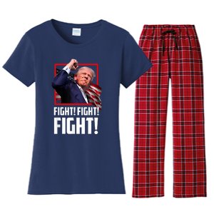 Donald Trump Fight Fighting Fighters Supporters Americans Women's Flannel Pajama Set