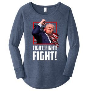 Donald Trump Fight Fighting Fighters Supporters Americans Women's Perfect Tri Tunic Long Sleeve Shirt