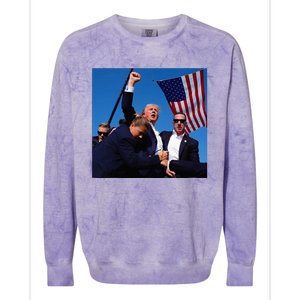 Donald Trump Fight Fist 2024 Colorblast Crewneck Sweatshirt