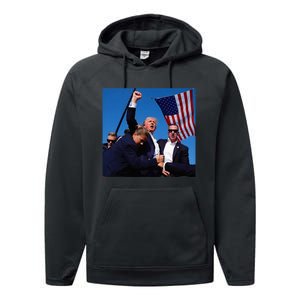 Donald Trump Fight Fist 2024 Performance Fleece Hoodie