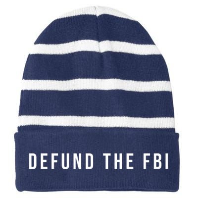 Defund The FBI Striped Beanie with Solid Band