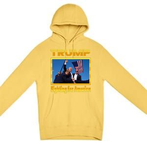 Donald Trump Fighting For America Premium Pullover Hoodie