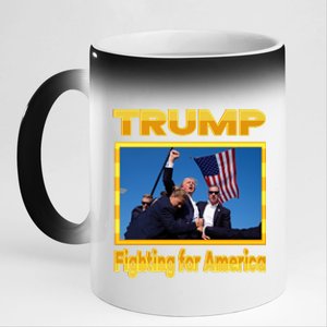 Donald Trump Fighting For America 11oz Black Color Changing Mug