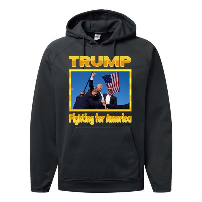 Donald Trump Fighting For America Performance Fleece Hoodie