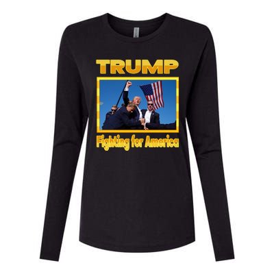 Donald Trump Fighting For America Womens Cotton Relaxed Long Sleeve T-Shirt