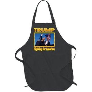 Donald Trump Fighting For America Full-Length Apron With Pockets