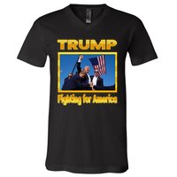 Donald Trump Fighting For America V-Neck T-Shirt