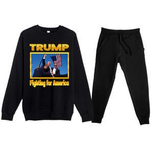 Donald Trump Fighting For America Premium Crewneck Sweatsuit Set