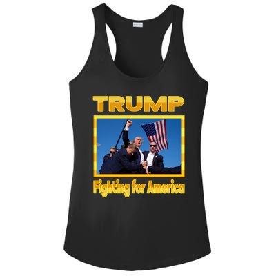 Donald Trump Fighting For America Ladies PosiCharge Competitor Racerback Tank