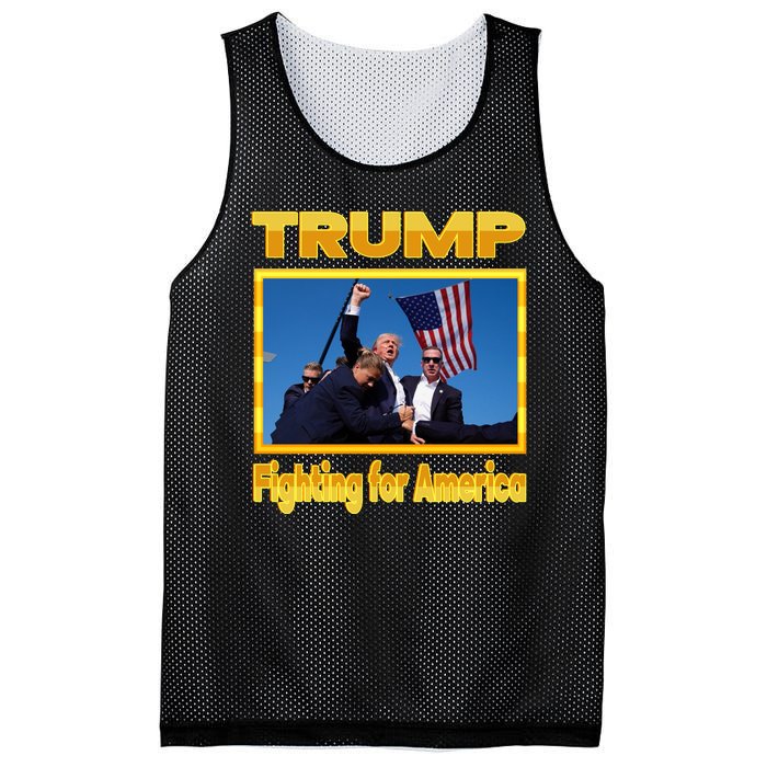 Donald Trump Fighting For America Mesh Reversible Basketball Jersey Tank