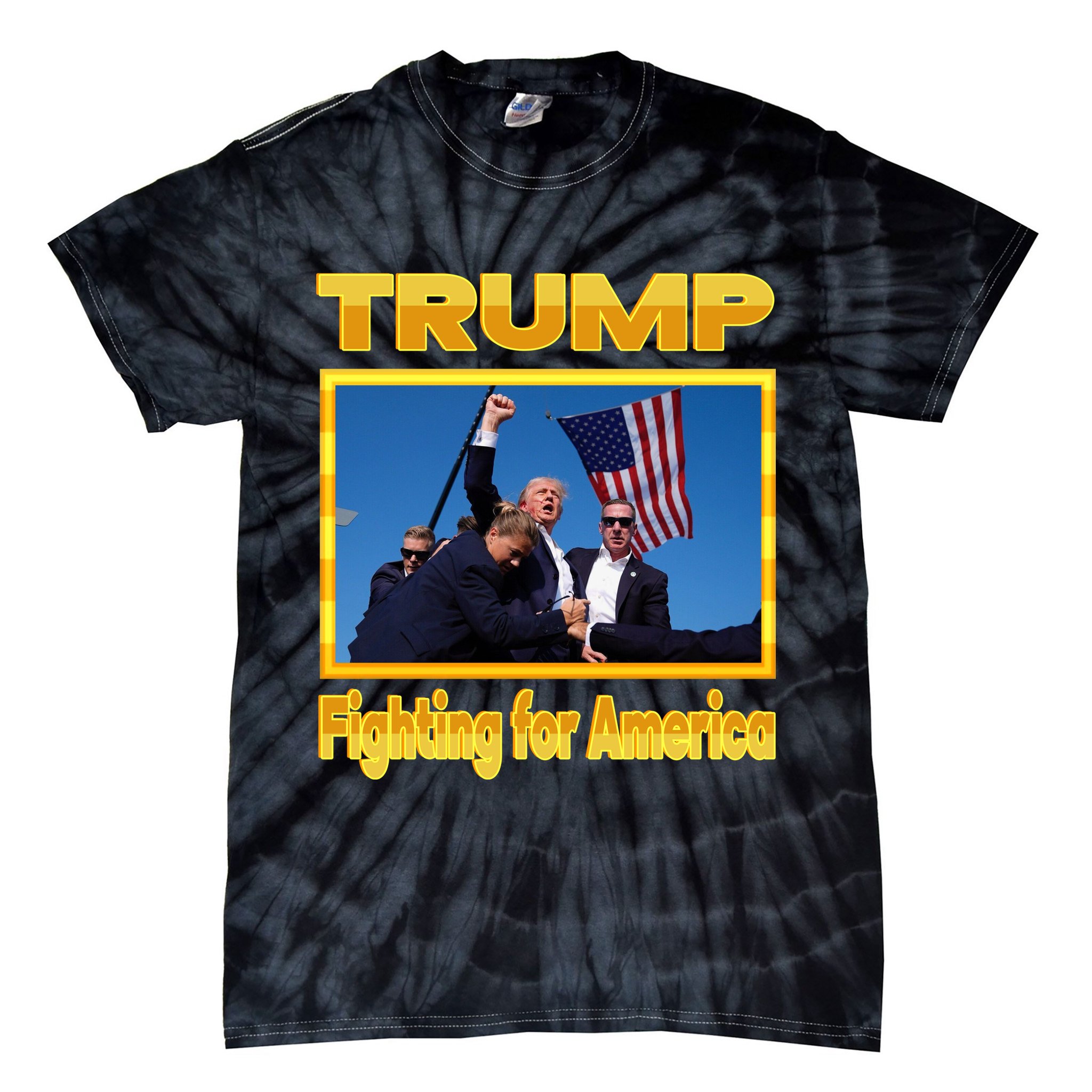Donald Trump Fighting For America Tie-Dye T-Shirt