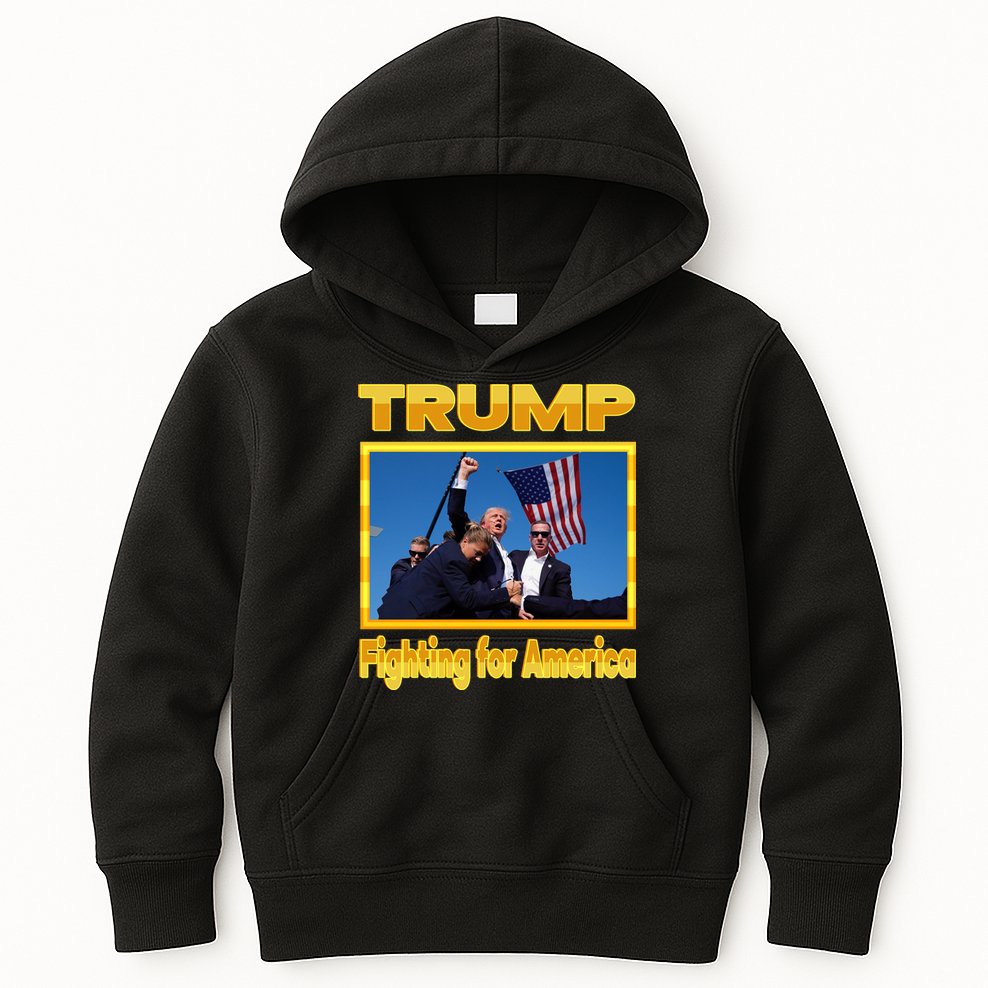 Donald Trump Fighting For America Kids Hoodie