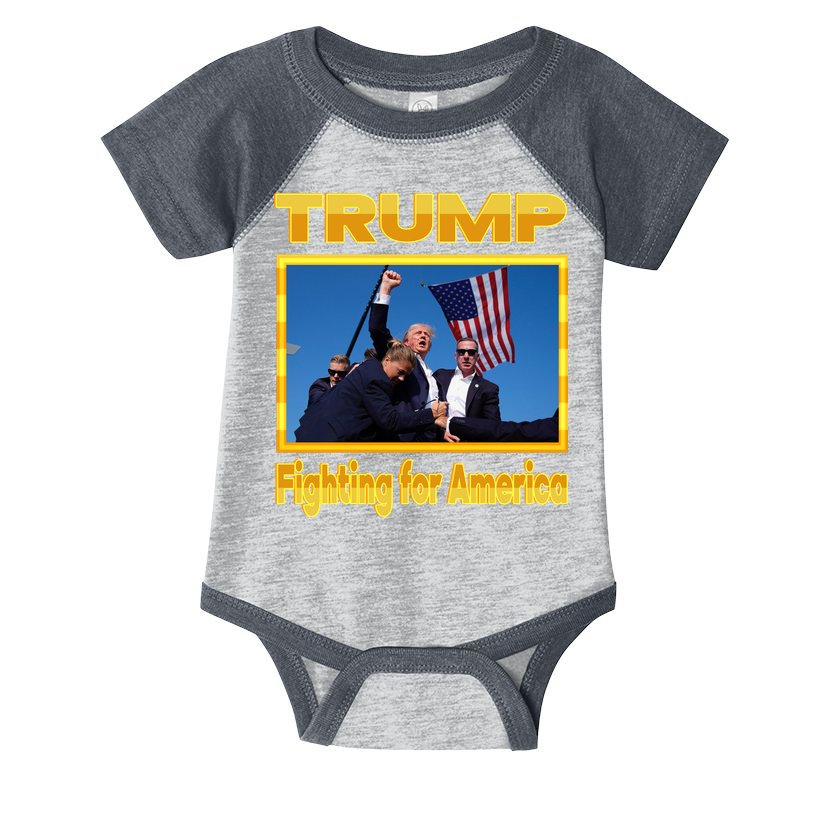 Donald Trump Fighting For America Infant Baby Jersey Bodysuit