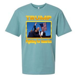 Donald Trump Fighting For America Sueded Cloud Jersey T-Shirt