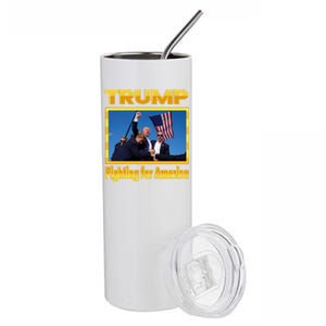 Donald Trump Fighting For America Stainless Steel Tumbler