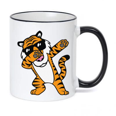 Dabbing Tiger Funny Cool Dancing Big Cat Dab 11oz Black Color Changing Mug